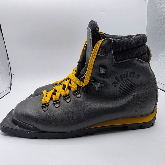 Alpina 3 Pin 75mm Nordic Norm XC Ski Boots Mens Size 39 Black Yellow Vibram - Picture 14 of 14